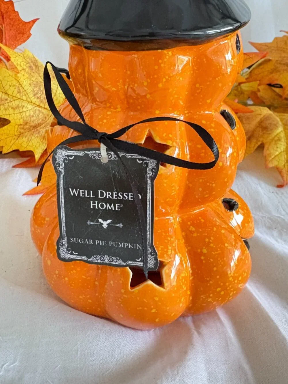 Well Dressed Home Stacked Jack-O'-Lantern Pumpkin Witch Hat Potpourri Filled New